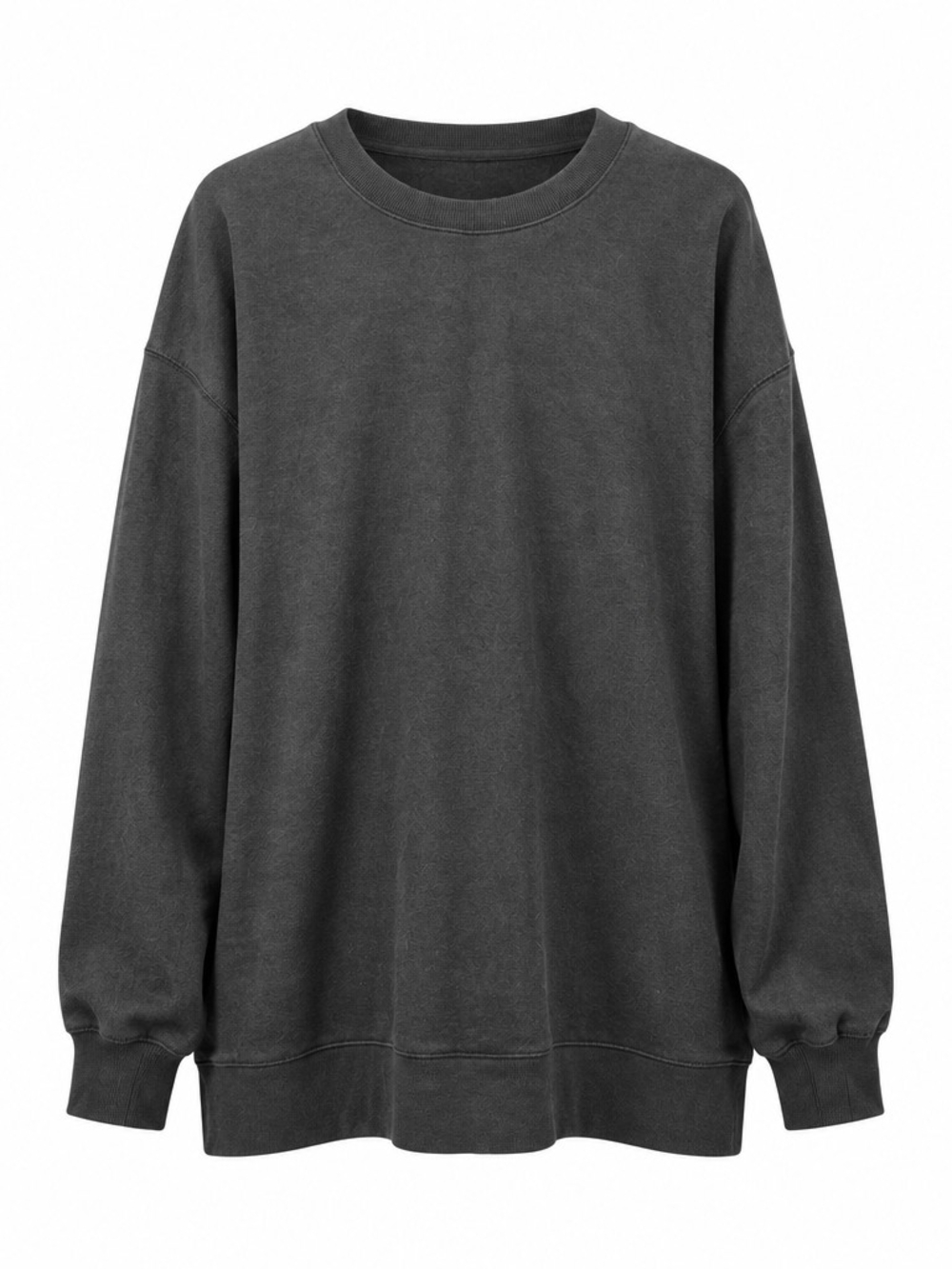 Old Navy Women's Black Drop Shoulder Crewneck With Deep Split Hem M TALL